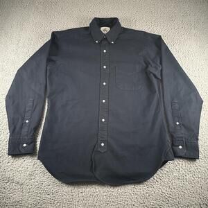 Brooks Brothers Black Fleece Shirt Mens L Blue Cotton Button Down Thom Browne
